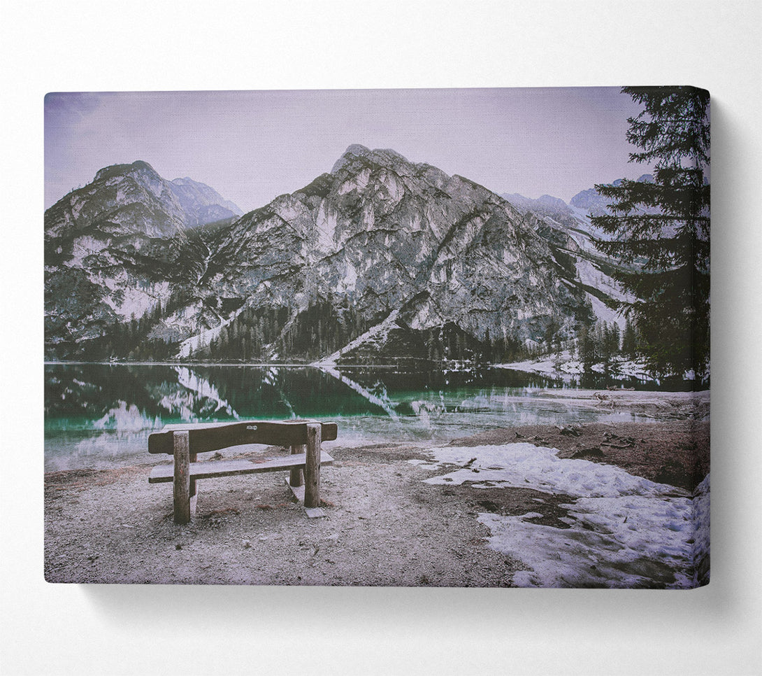 A Canvas Print of Teal Mountain Reflection Canvas Wall Art