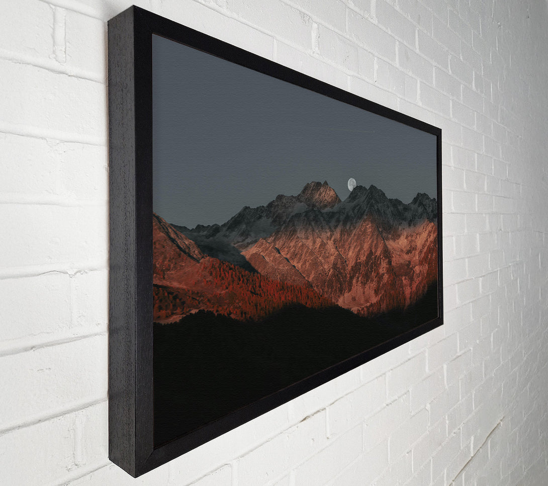  A Canvas Print of Crimson Mountain Moon Canvas Print