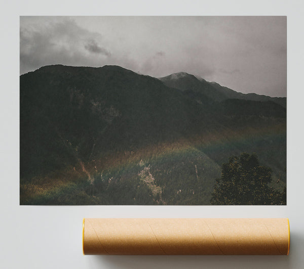 Green & Grey Mountains Giclee Print