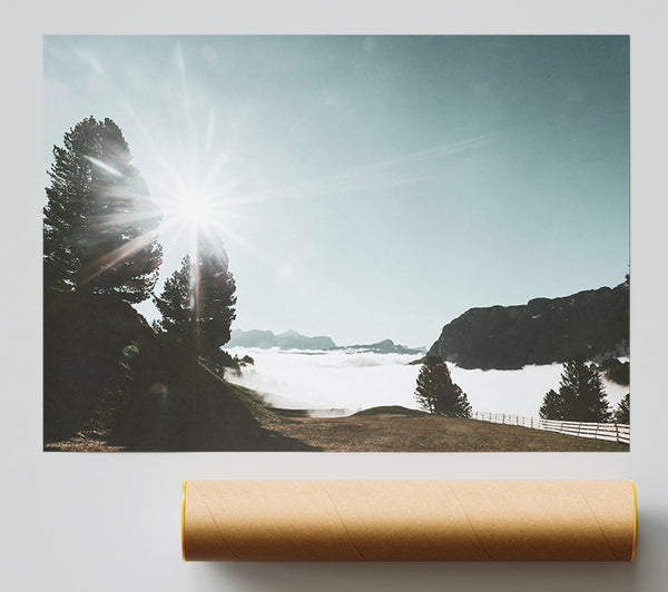 Blue Sky Over Fog Print