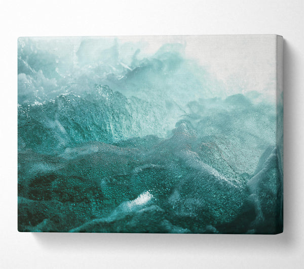  A Canvas Print of Teal Water Waves Canvas Print