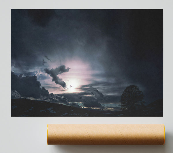 Purple Stormy Sunset Poster