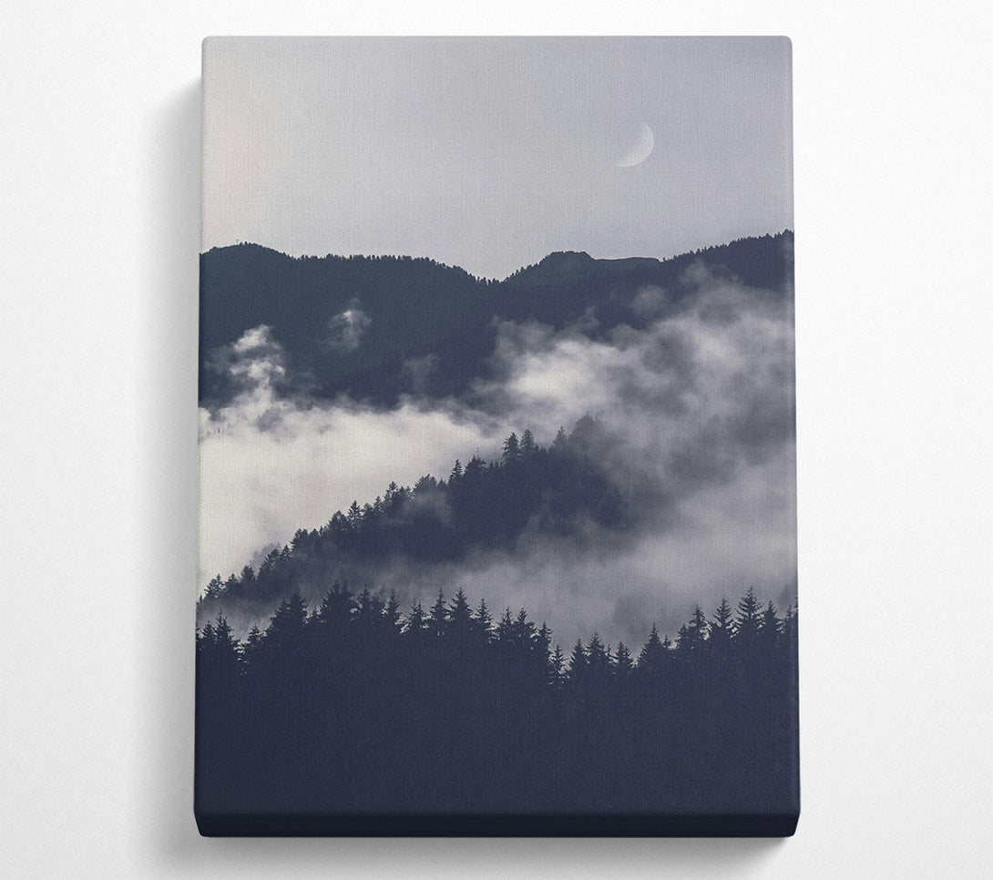  A Canvas Print of Silhouettes In Grey Fog Canvas Wall Art