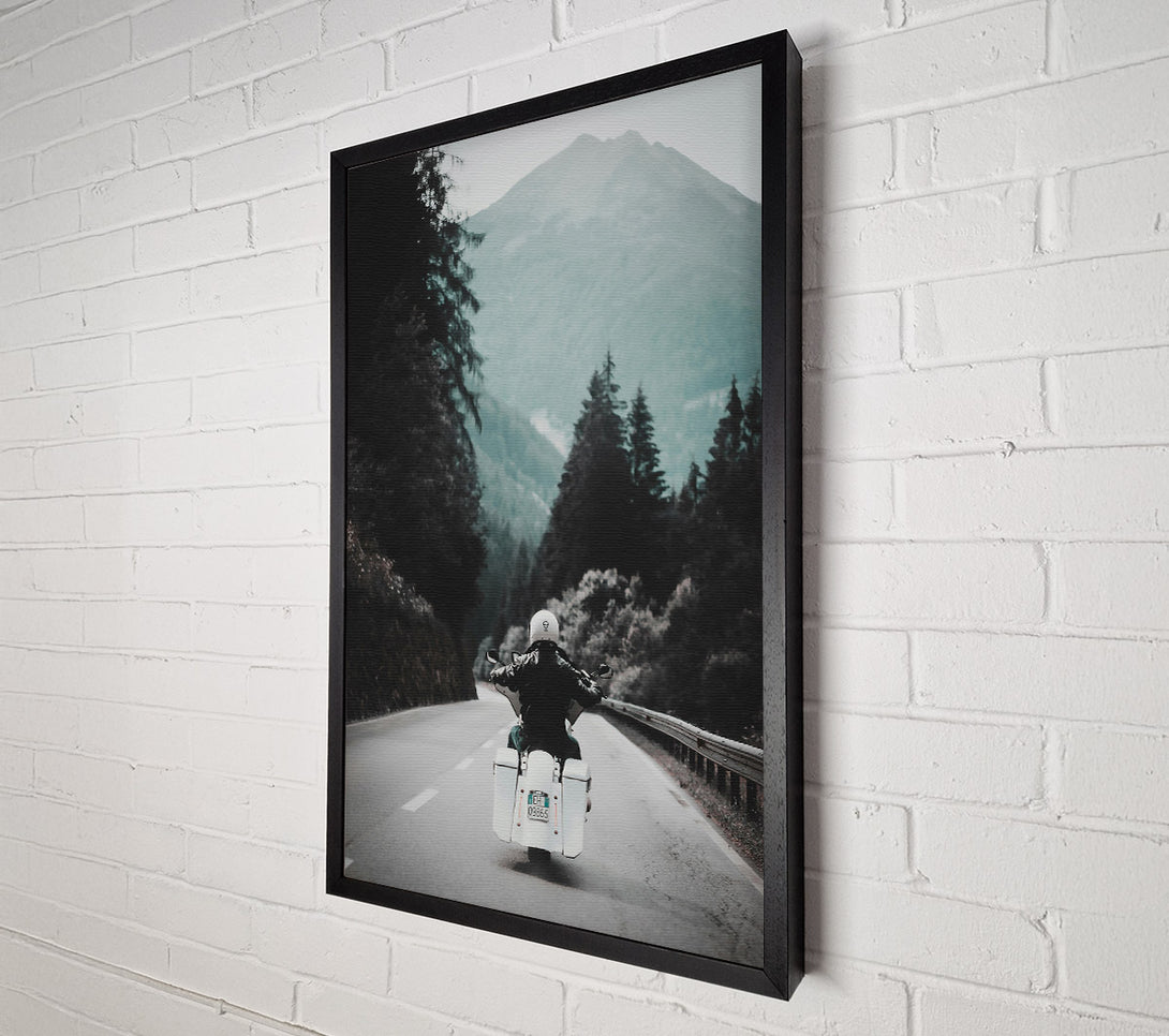  A Canvas Print of White Road Through Green Mountains. Canvas Print