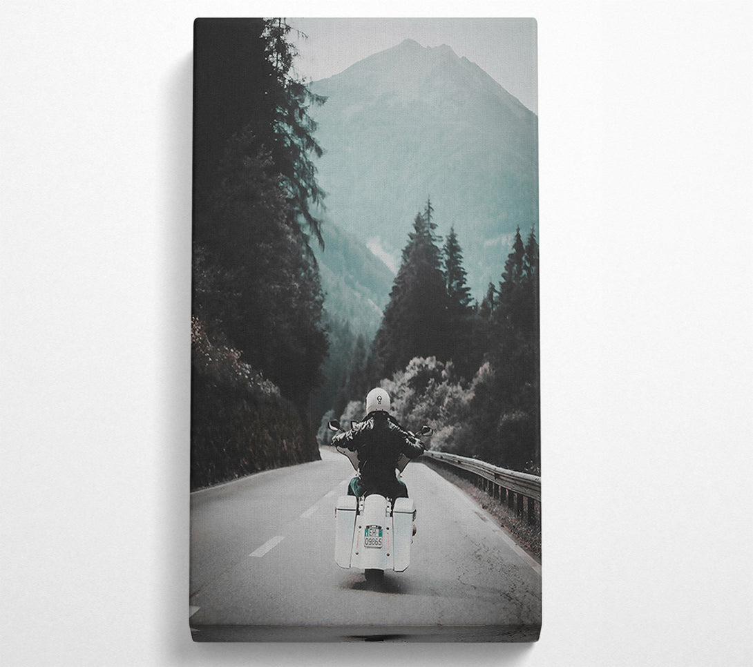  A Canvas Print of White Road Through Green Mountains. Canvas Print