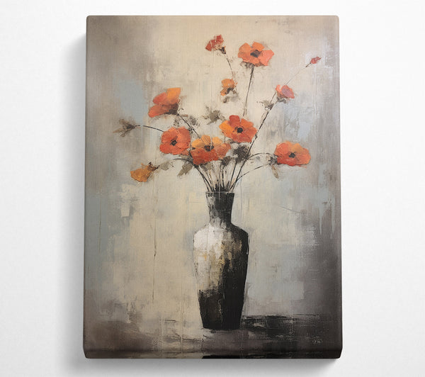  A Canvas Print of Poppy Vase Abstract Canvas Art