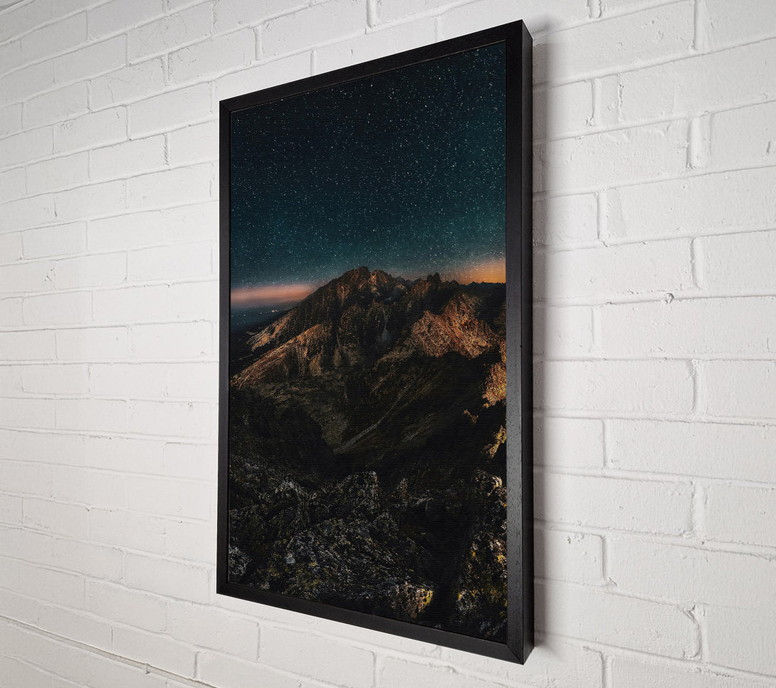  A Canvas Print of Black Night Mountains Canvas Art