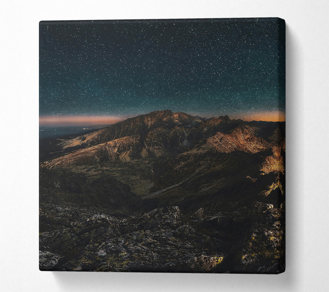  A Canvas Print of Black Night Mountains Canvas Art