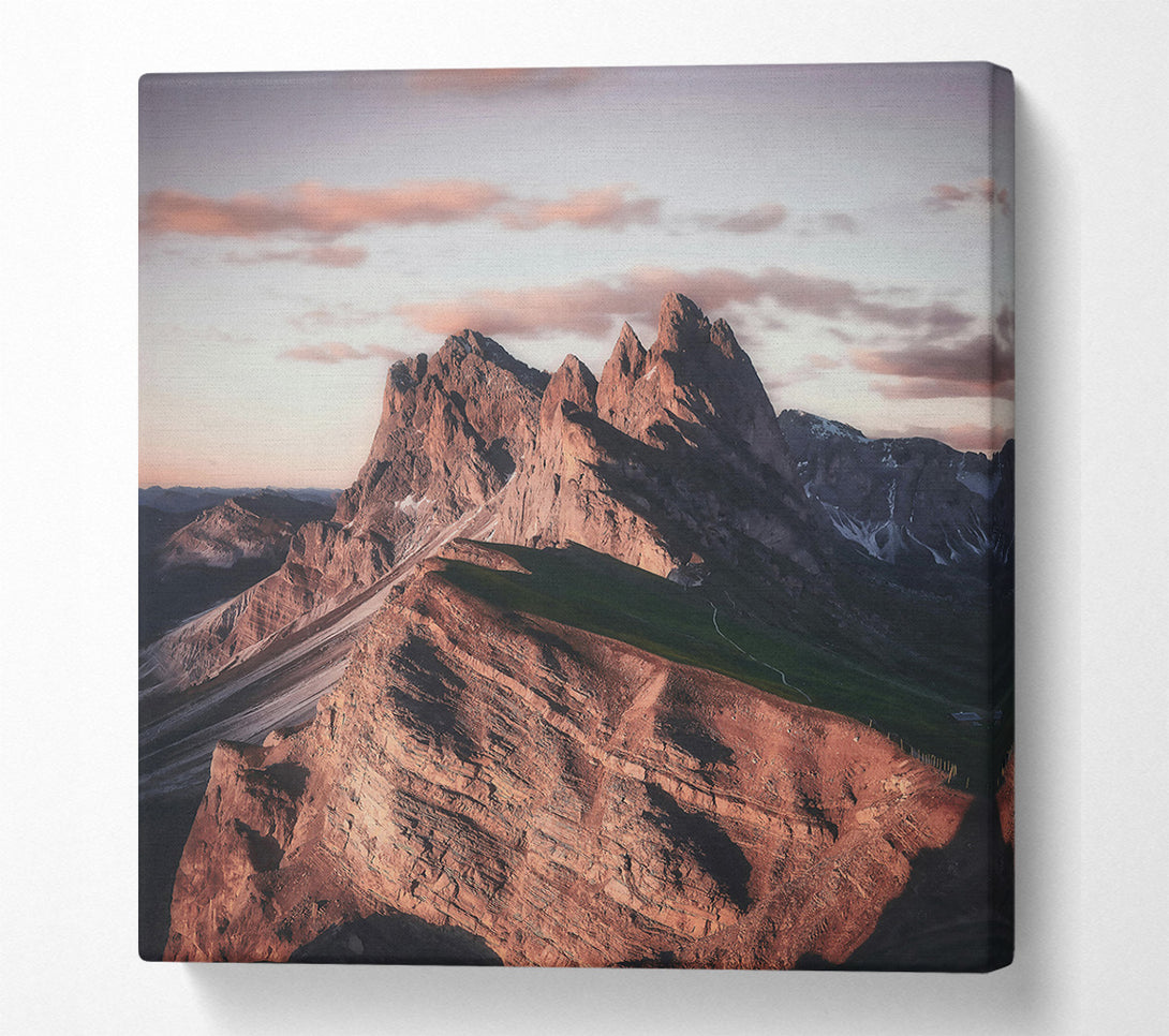  A Canvas Print of Rose-Tinted Mountainscape Canvas Art