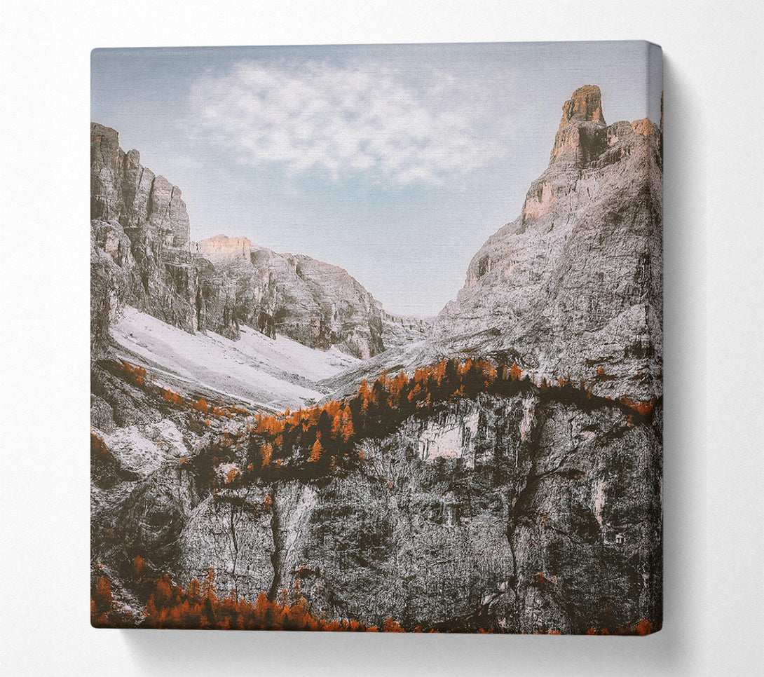  A Canvas Print of Orange Mountain Valley. Canvas Wall Art