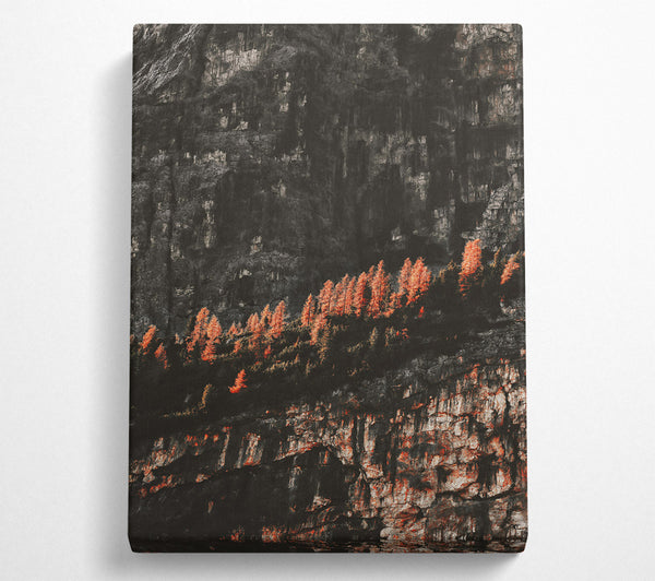  A Canvas Print of Crimson Cliffside Hues Canvas Art