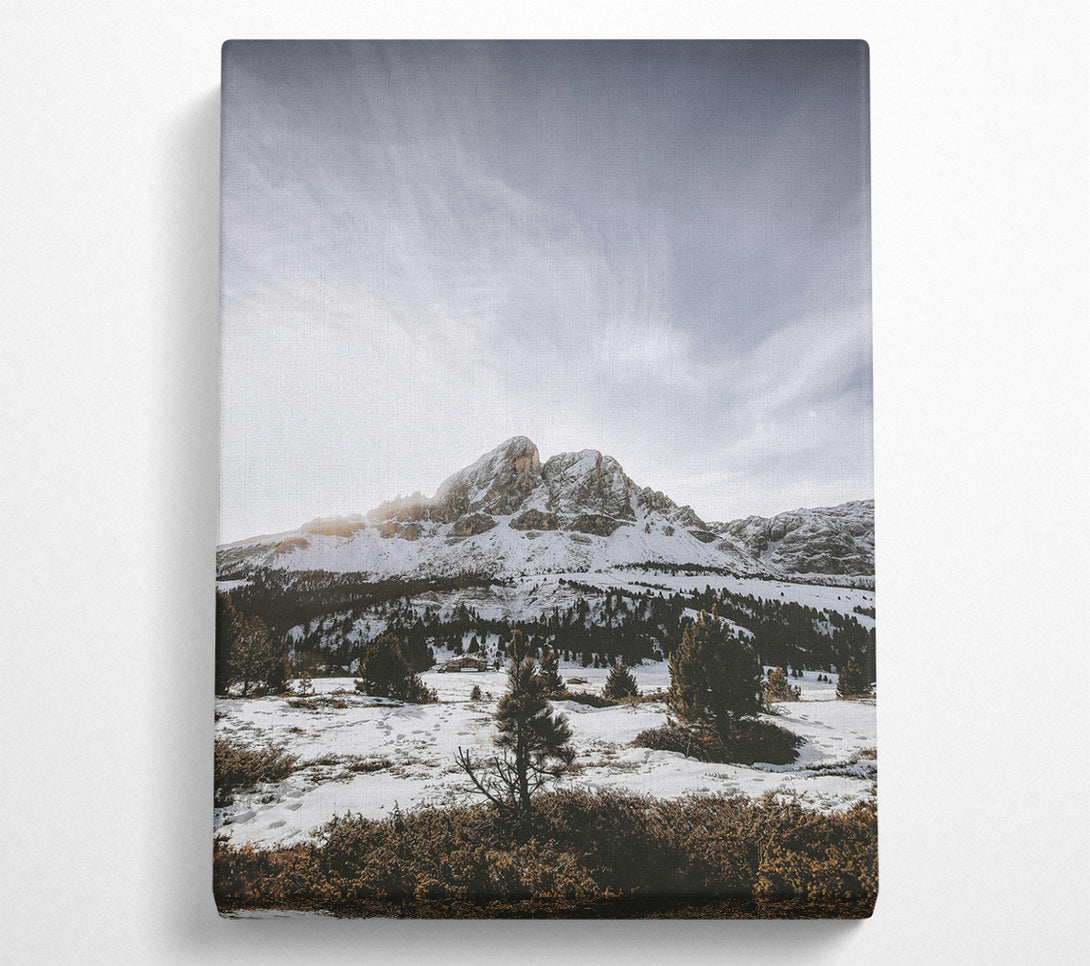  A Canvas Print of White Peaks In Winter Canvas Wall Art