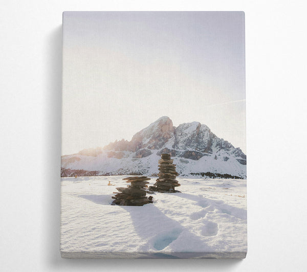  A Canvas Print of White Mountain Cairns Canvas Print