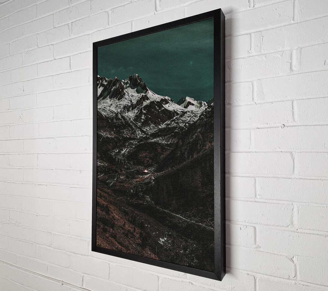  A Canvas Print of Midnight Teal Mountain Canvas Art