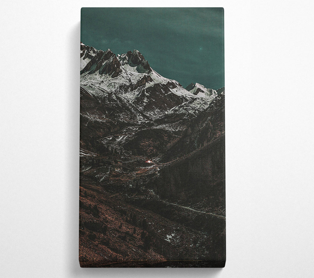  A Canvas Print of Midnight Teal Mountain Canvas Art
