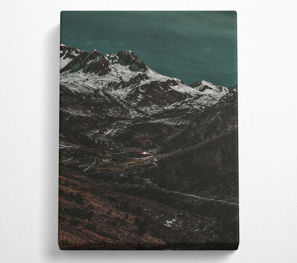  A Canvas Print of Midnight Teal Mountain Canvas Art