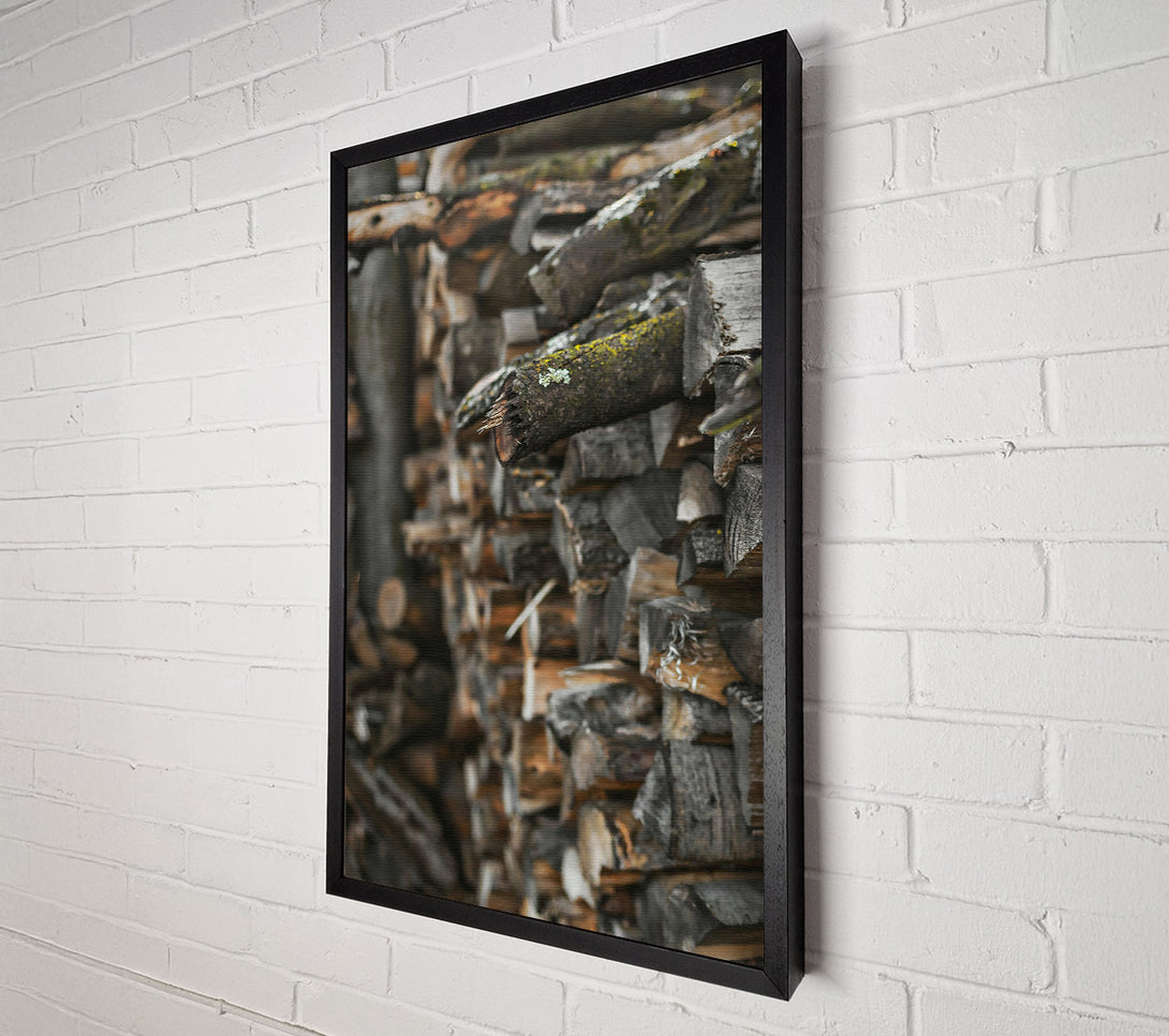  A Canvas Print of Brown Wood Stack Canvas Art