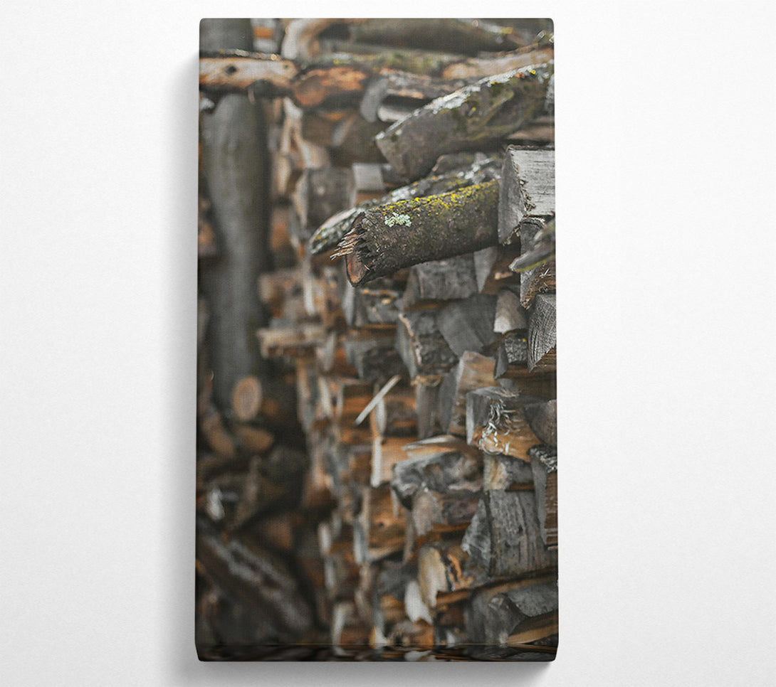  A Canvas Print of Brown Wood Stack Canvas Art