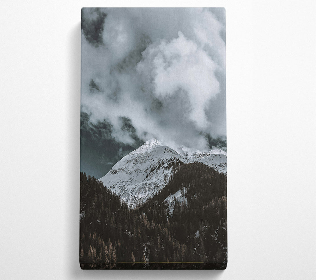  A Canvas Print of White Peak Under Clouds Canvas Art