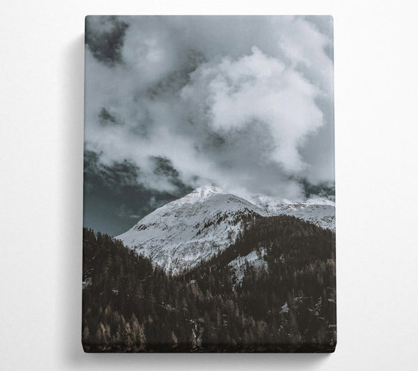  A Canvas Print of White Peak Under Clouds Canvas Art