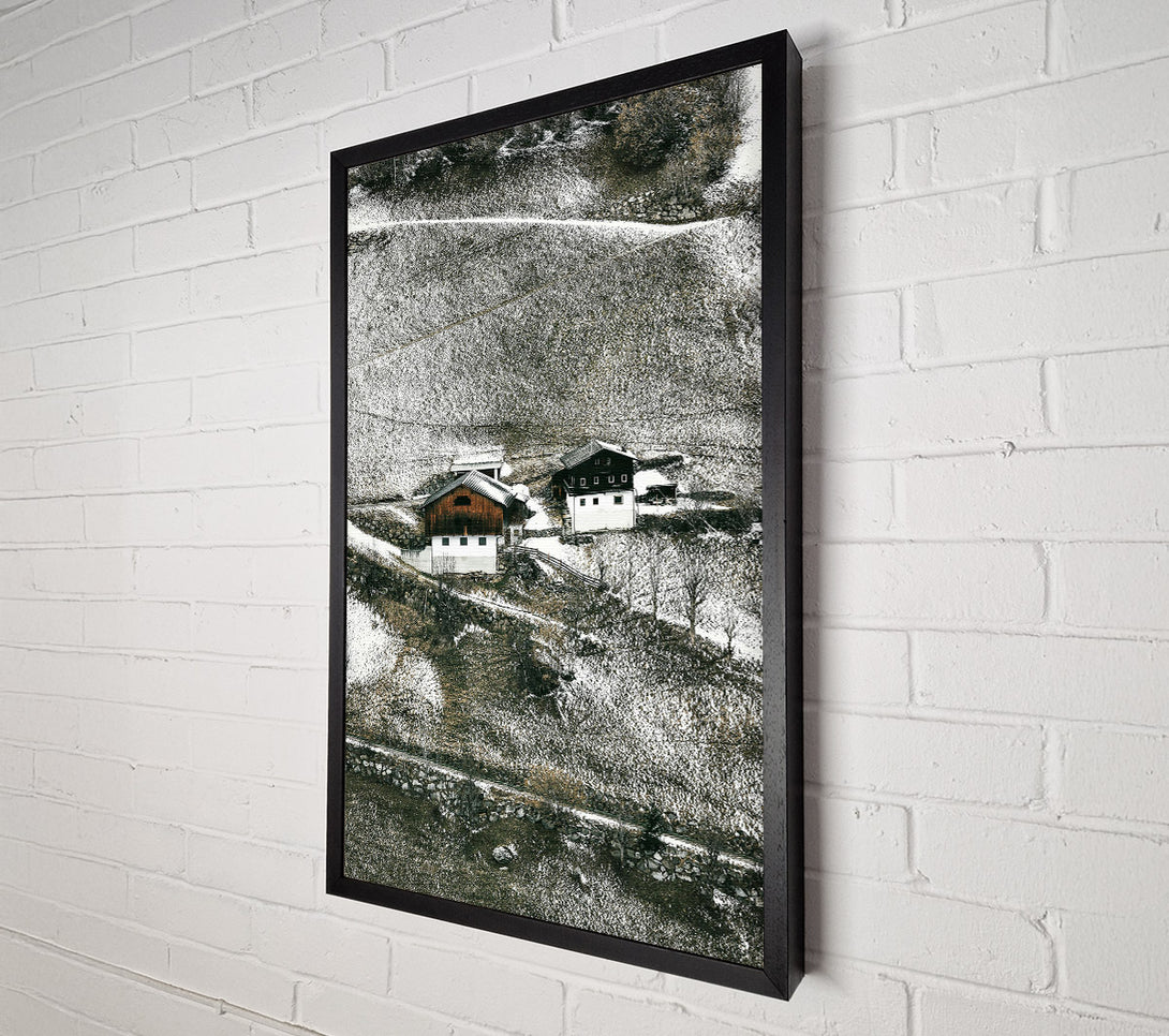  A Canvas Print of White Winter Homes Canvas Art