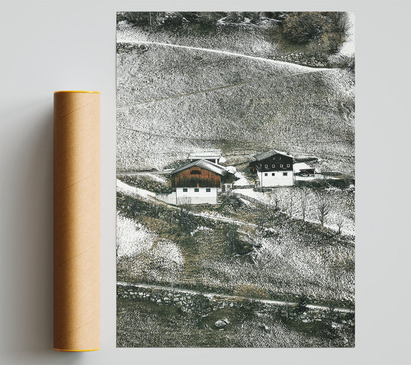 White Winter Homes Print
