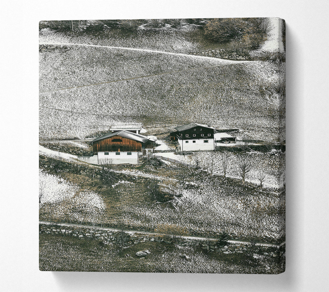  A Canvas Print of White Winter Homes Canvas Art