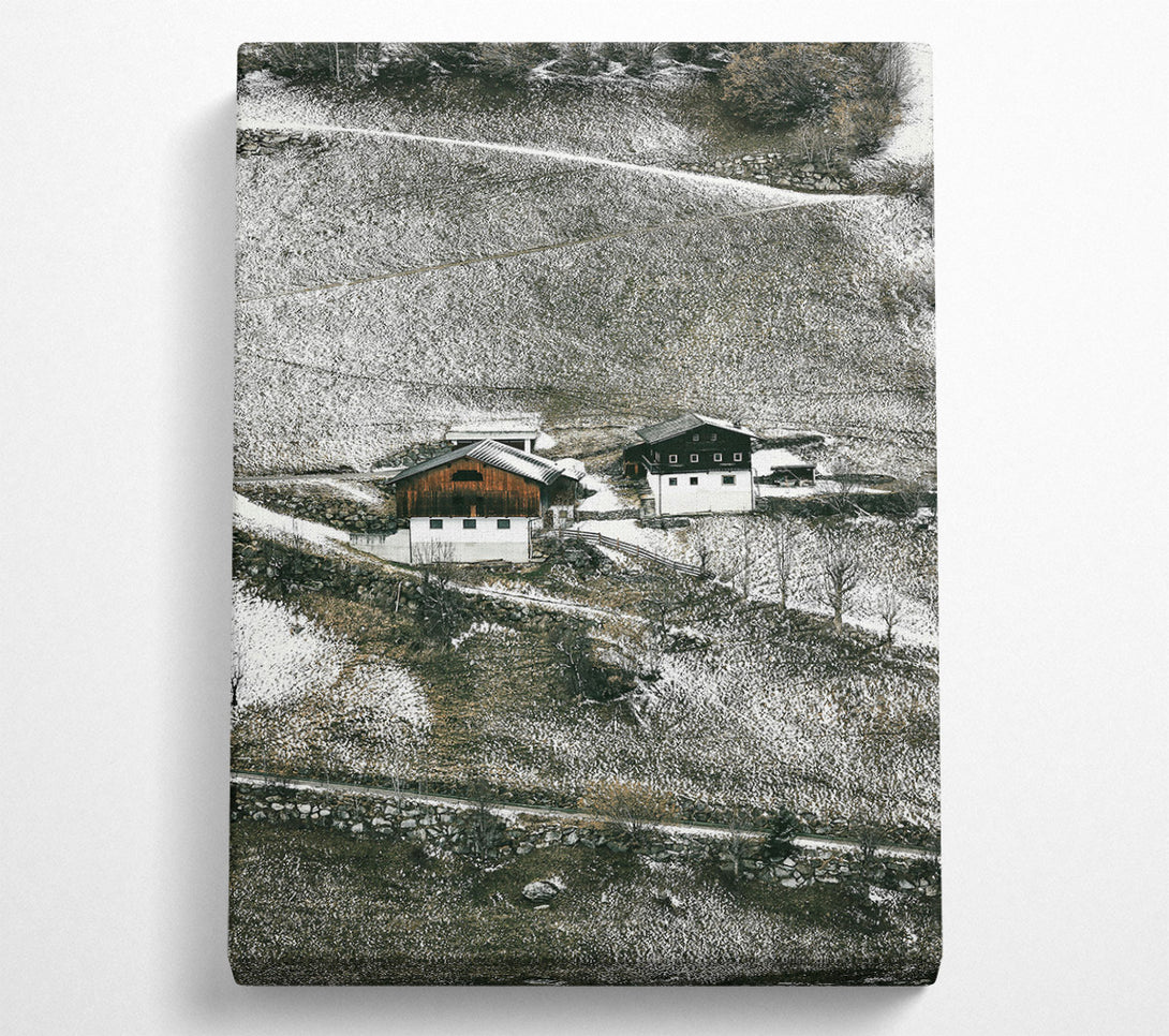  A Canvas Print of White Winter Homes Canvas Art