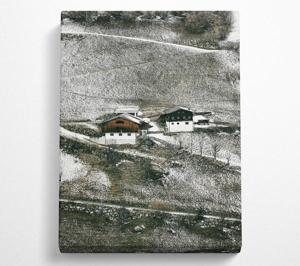  A Canvas Print of White Winter Homes Canvas Art