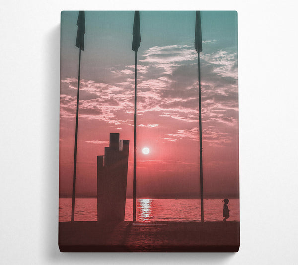  A Canvas Print of Pink Sunset Silhouette Canvas Print
