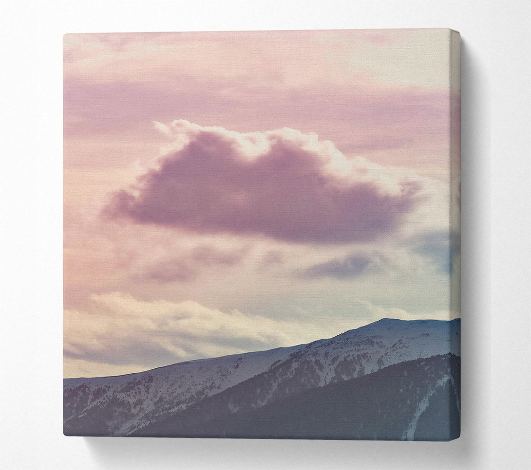  A Canvas Print of Pink Cloud Over Peaks Canvas Print