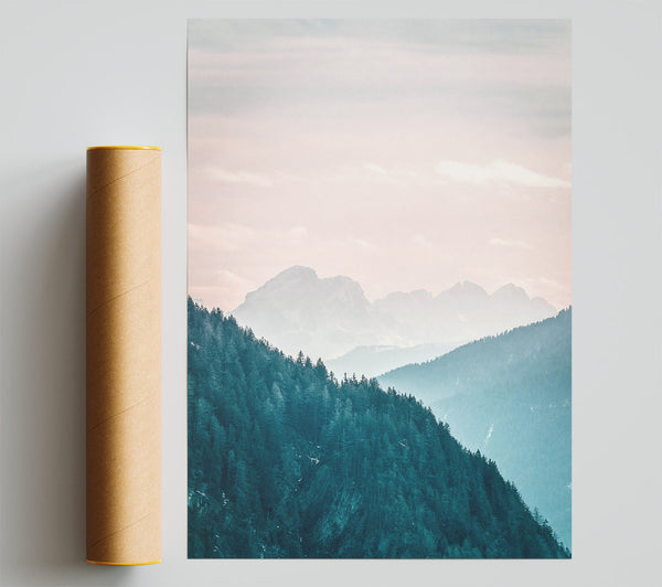 Azure Mountain Ridge Print