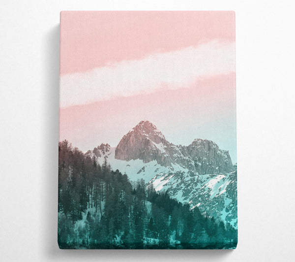  A Canvas Print of Pink Sky Mountain Range Canvas Art