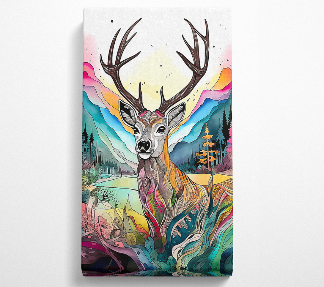 A Canvas Print of Psychedellic Reindeer Canvas Art