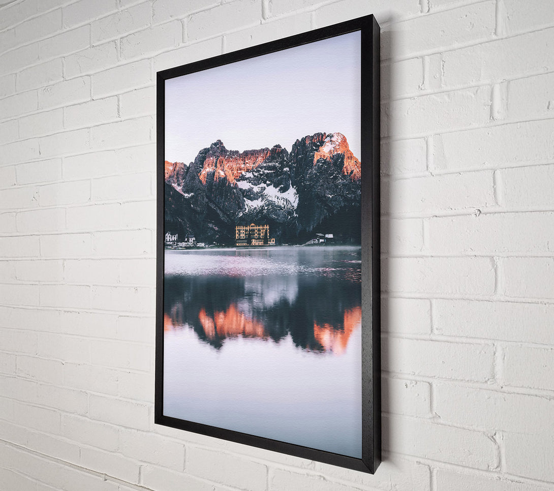  A Canvas Print of Orange Mountain Reflections Canvas Wall Art