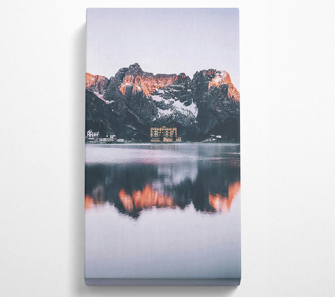  A Canvas Print of Orange Mountain Reflections Canvas Wall Art