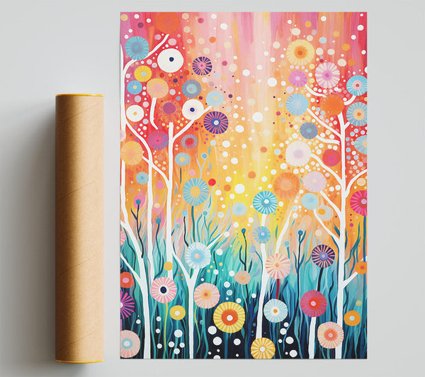 Psychedlic Flowers Giclee Print