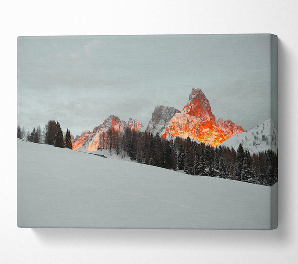  A Canvas Print of Orange Mountain Sunset Canvas Wall Art
