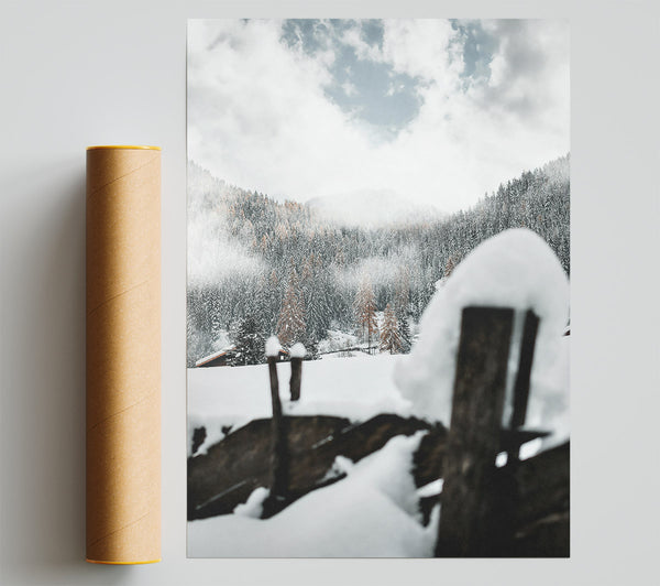 White Winter Woodscape Print