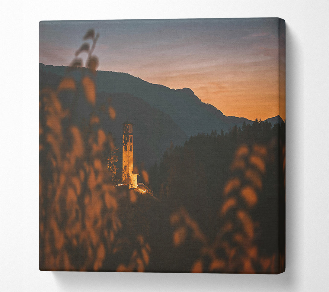  A Canvas Print of Golden Tower Dusk Canvas Print