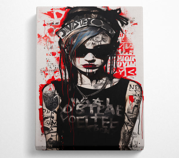  A Canvas Print of Punk Rock Girl Canvas Print