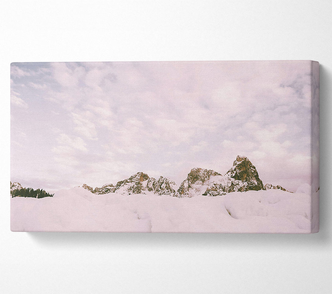  A Canvas Print of Pale Peaks In Winter Canvas Print