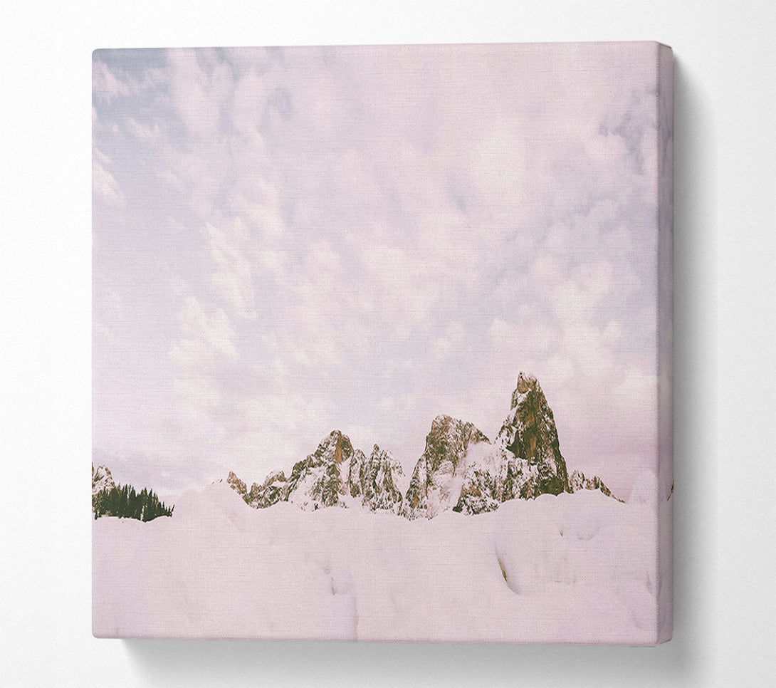  A Canvas Print of Pale Peaks In Winter Canvas Print