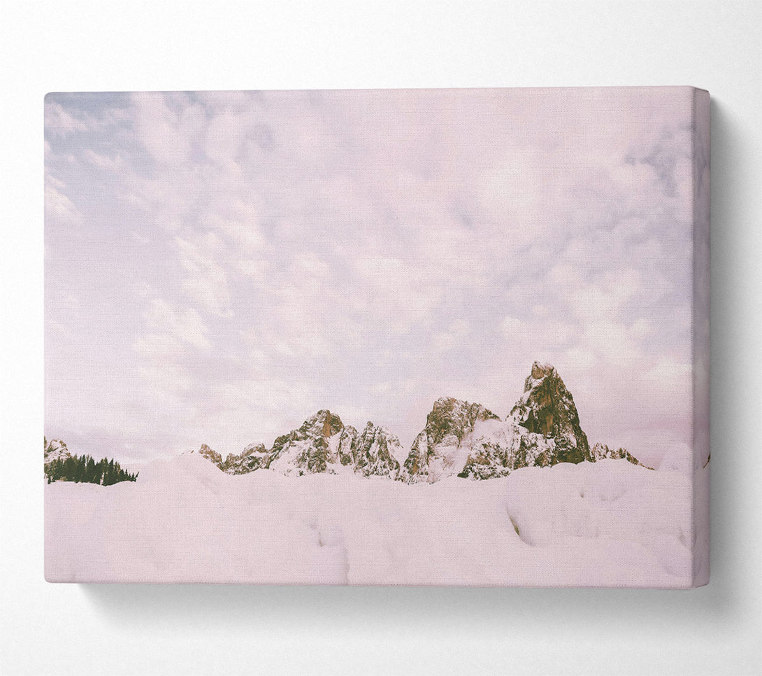  A Canvas Print of Pale Peaks In Winter Canvas Print