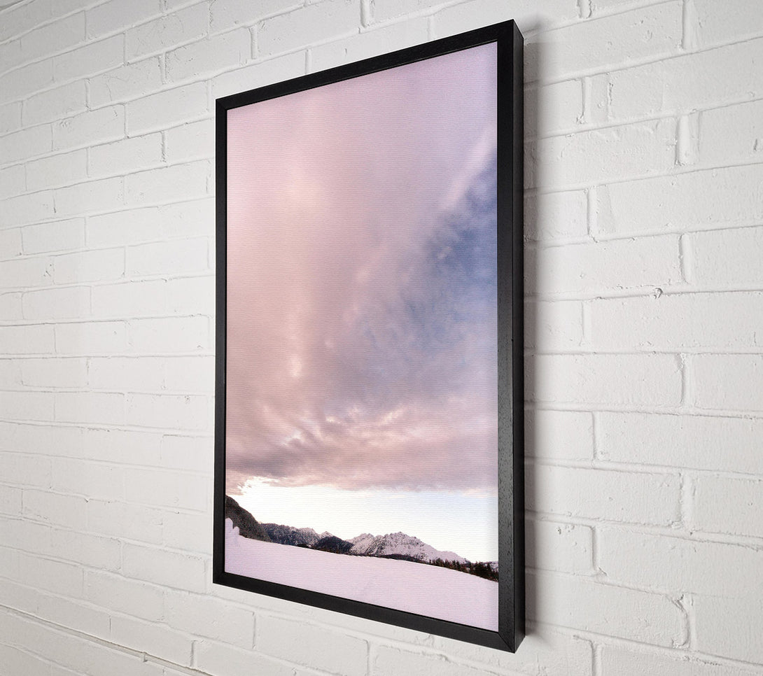  A Canvas Print of Pink Sky Over Mountains Canvas Art