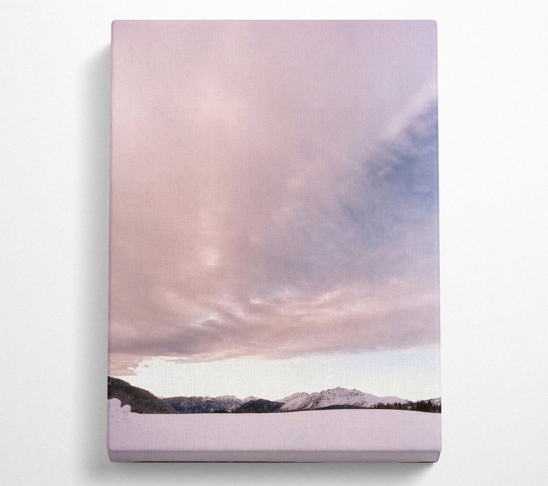  A Canvas Print of Pink Sky Over Mountains Canvas Art