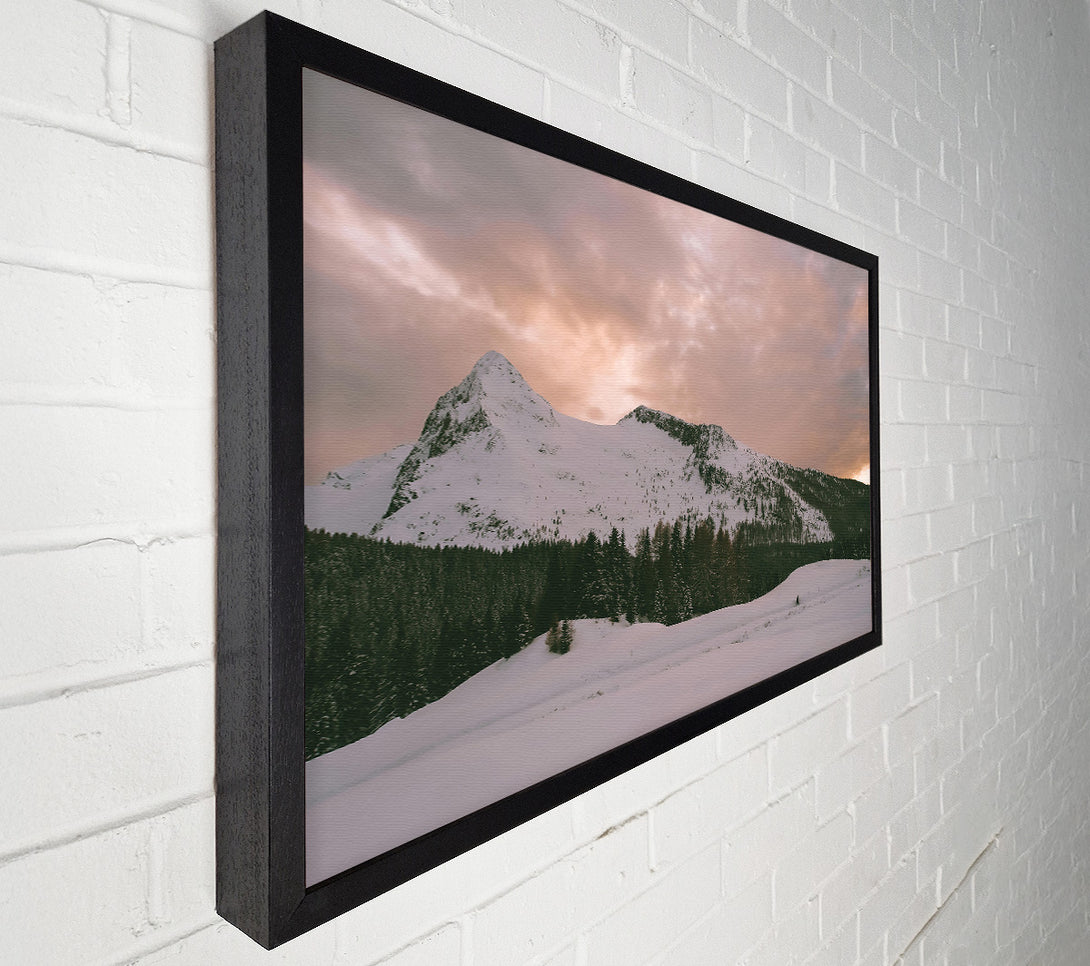  A Canvas Print of Pink Sky Mountaintop Canvas Wall Art
