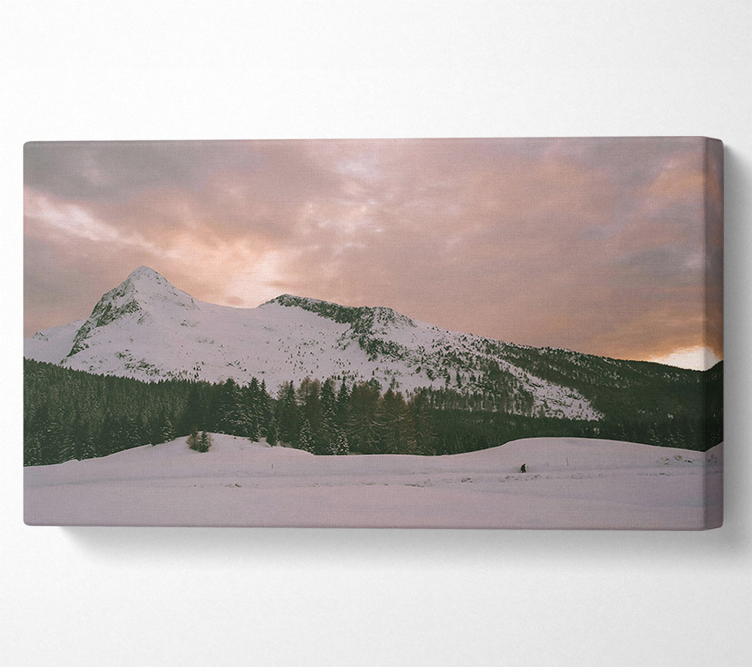  A Canvas Print of Pink Sky Mountaintop Canvas Wall Art