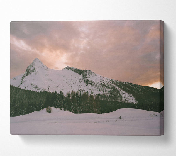 A Canvas Print of Pink Sky Mountaintop Canvas Wall Art