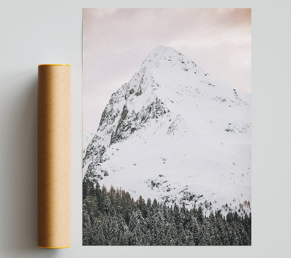 Pale Peak And Pines Giclee Print